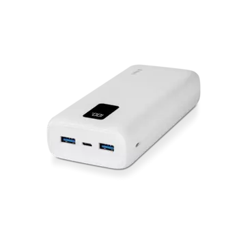 Портативный аккумулятор (Powerbank) TTEC Powerslim Trio Lcd, 20000 мА·ч, 2xUSB, 2.1А, Type-C, QC, PD, белый (2BB203B)