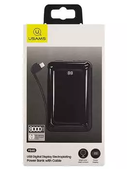 Портативный аккумулятор (Powerbank) USAMS US-CD107, 8000mAh, 1xUSB, 2.1A, черный