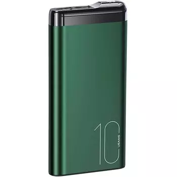 Портативный аккумулятор (Powerbank) USAMS US-CD148 Alloy Digital Display, 10000mAh, 2xUSB, 2A, темно-зеленый (10KCD14802)