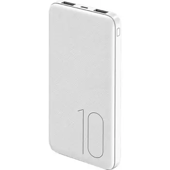 Портативный аккумулятор (Powerbank) USAMS US-CD63 PB7, 10000mAh, 2xUSB, 2.1A, белый (10KCD6302)