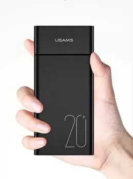 Портативный аккумулятор (Powerbank) USAMS US-CD75 PB14, 20000mAh, 2xUSB, черный