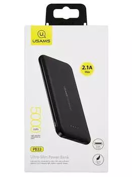 Портативный аккумулятор (Powerbank) USAMS US-CD96, 5000mAh, 1xUSB, 2.1A, Type-C, черный