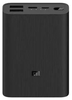 Портативный аккумулятор (Powerbank) Xiaomi Mi Power Bank 3 Ultra compact, 10000 мА·ч, 3xUSB, 3А, Type-C, QC, PD, черный (BHR4412GL)