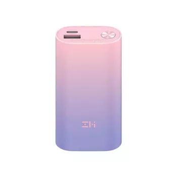 Портативный аккумулятор (Powerbank) ZMI ZMIQB818, 10000 мА·ч, 2xUSB, 3А, Type-C, QC, PD, розовый/фиолетовый (QB818)