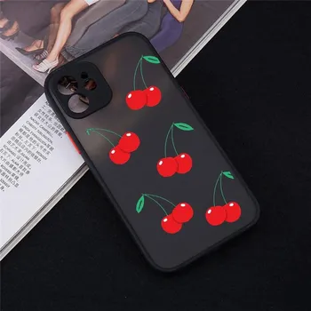 Милый чехол для телефона с фруктами авокадо для iPhone 13 11 12 Pro Max X XS XR SE20 7 8 Plus, прозрачный жесткий матовый чехол с клубникой и вишней iphone 11 Pro Max