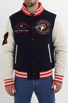 Куртка-бомбер комбинированная с принтом Superdry