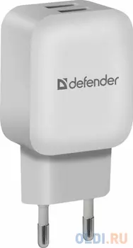 Сетевой адаптер Defender EPA-13 белый, 2xUSB, 5V/2.1А, пакет