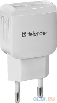 Сетевое зарядное устройство Defender EPA-13 2.1A 2 х USB белый 83841