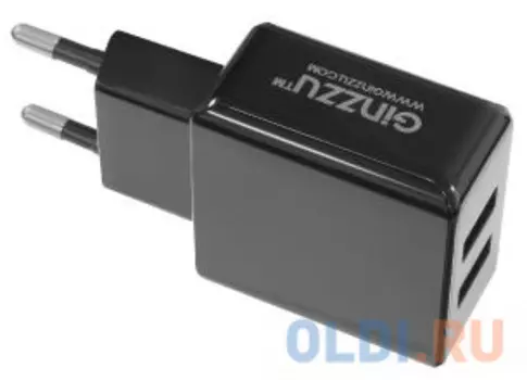 Сетевое зарядное устройство GINZZU GA-3312UB 3.1А USB microUSB черный