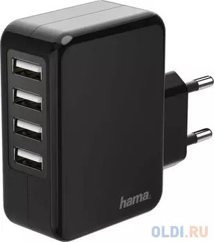 Сетевое зарядное устройство HAMA H-173676 1.2A черный