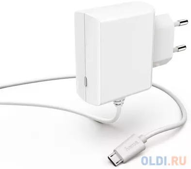Сетевое зарядное устройство HAMA H-183249 2.4А microUSB белый