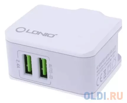 Сетевое зарядное устройство LDNIO A2203 2.4А microUSB белый LD_B4384