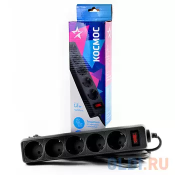 Сетевой фильтр КОСМОС 472205 5 розеток 1.8 м