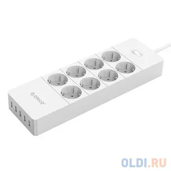 Сетевой фильтр Orico HPC-8A5U-WH 8 розеток 5xUSB 1.5 м