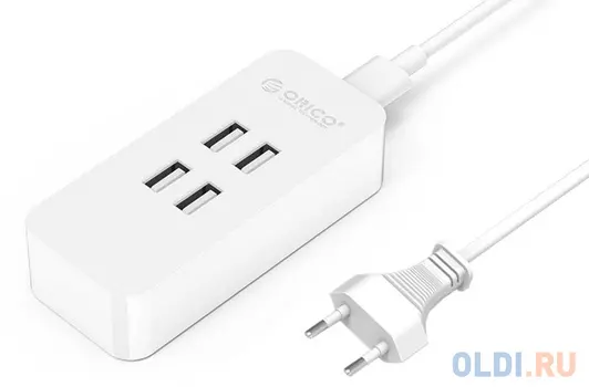 Сетевое зарядное устройство Orico DCV-4U-EU-WH 2.4А 4 x USB белый