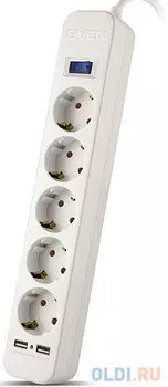 Сетевой фильтр Sven SF-05LU 5 розеток 2xUSB 1.8 м
