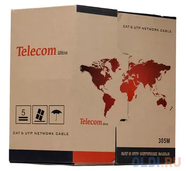 Кабель "Telecom" Ultra Pro (TU634057) UTP 4 пары кат.6 бухта 305м (Омедненный)