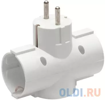 Сетевой тройник LUX Т3-Е 250В 16А с з/к (белый)