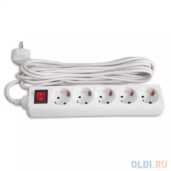 Сетевой удлинитель Buro BU-PS5.3/W 3м (5 розеток) белый