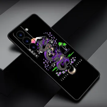 Чехол для телефона с японским волнистым аниме Драконом для Samsung Galaxy S22 Pro S21 S20 FE Ultra S10 Lite S10 S10E S9 S8 Plus, мягкий черный чехол Samsung S10 Plus