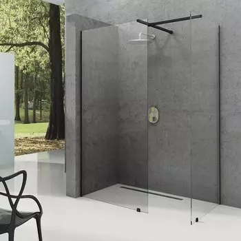 Душевая перегородка Ravak ST Walk-In Wall 600 x 2000 черный + транспарент GW9W00300Z1, хром