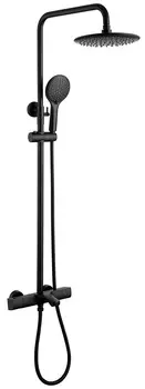 Душевая стойка Abber Thermostat AF8516B с термостатом, черная матовая