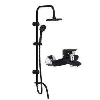 Душевая стойка Dorff Comfort со смесителем Origin Bit Damixa черная, D0708010BL