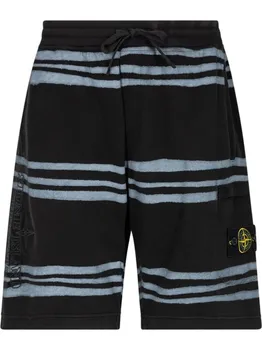 Шорты в полоску из коллаборации с Stone Island Supreme, черный