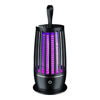 Лампа от комаров, USB перезаряжаемая электрическая мухобойка, электрическая ловушка для мух с ночником для террасы на заднем дворе, кемпинга White Direct Injection