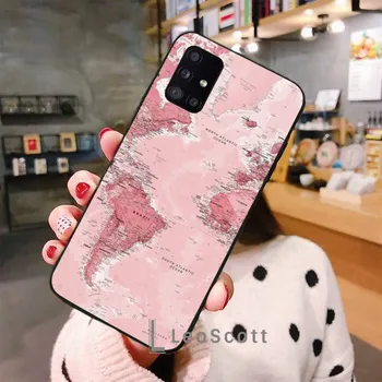 Чехол для телефона с картой мира для Samsung A32 A51 A52 A71 A50 A12 A21S S10 S20 S21 Plus Fe Ultra samsung A32 4G