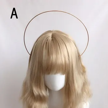 1 комплект головной убор Halo Goddess Headband KC Headdress Headdress Accessories Halo Crown Angel Feather Wings Gothic Lolita B