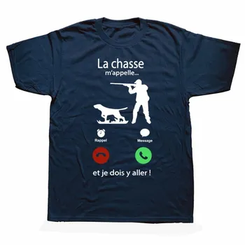 Летняя мужская футболка Camiseta Masculina Hunting Calls Me Funny T-Shirts Men s S чёрный