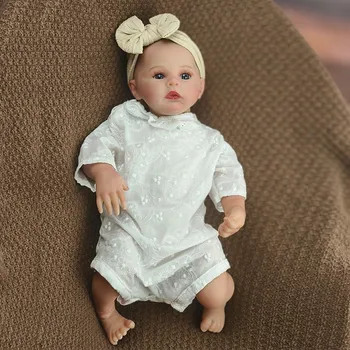 Реалистичная 46 см кукла-младенец Reborn Girl Doll Meadow, силиконовая кукла-имитация всего тела, можно купать, ручная работа, 3D-раскрашенная кожа, куклы для новорожденных для детей, праздничные подарки full silicone girl