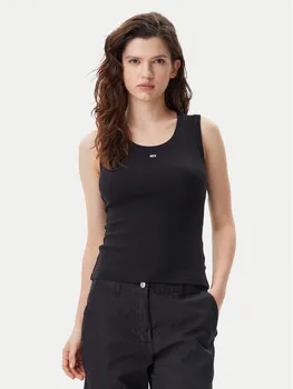 Топ облегающего кроя Essential DW0DW20673 Tommy Jeans, черный