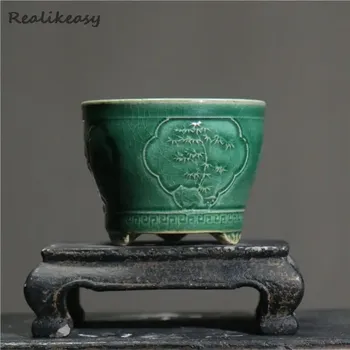 Пурпурный глиняный горшок для цветов Realikeasy LC326