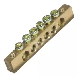 Шина нулевая N, 6/2, 6 групп, крепеж по краям, 6х9 мм, TDM Electric, SQ0801-0058