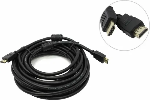 Кабель HDMI(19M)-HDMI(19M) v2.0 4K, экранированный, ферритовый фильтр, 7.5 м Telecom TCG200F (TCG200F-7.5M)