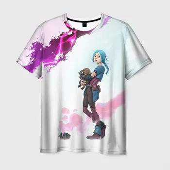 Популярная футболка Arcane League Jinx с 3D-принтом для мужчин/женщин, футболки в стиле аниме, летняя футболка с круглым вырезом и коротким рукавом для мужчин и взрослых, футболка с мультяшным принтом L