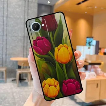 Чехол с цветком тюльпана для Realme C55 C33 C31 C35 C30 C11 C15 C25s C21Y GT Neo 5 3T 2T 8 9 10 11 Pro Plus Realme C33