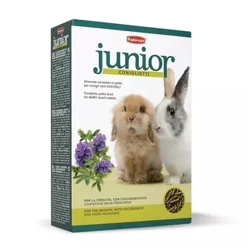 Корм Padovan Junior coniglietti для кроликов и молодняка комплексный основной - 850 г повседневный премиум для крольчат Импортный корм 1 уп. х 1 шт. х 0.85 кг