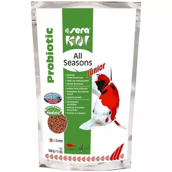 Корм Sera Koi Junior All Seasons Probiotic для прудовых рыб - 500 г Импортный корм 1 уп. х 1 шт. х 0.5 кг