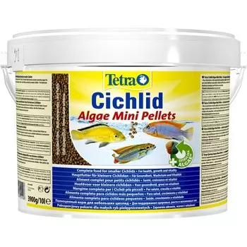 Tetra Cichlid Algae Mini корм для всех видов цихлид - 10 л повседневный Импортный корм 1 уп. х 1 шт. х 3.9 кг