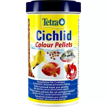 Корм Tetra Cichlid Colour для всех видов цихлид для улучшения окраса - 500 мл повседневный Импортный корм 1 уп. х 1 шт. х 0.165 кг