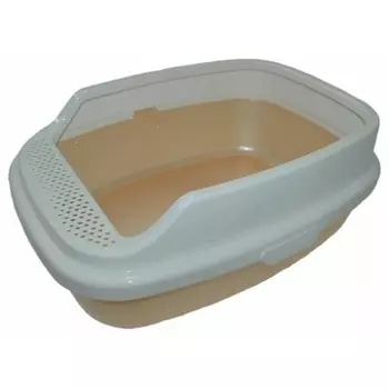 Homecat Deluxe лоток для кошек с бортиком, бежевый перламутр - 53х39х23 см для всех возрастов Россия 1 уп. х 1 шт. х 0.5 кг