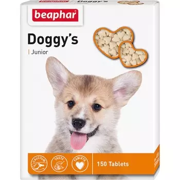 Лакомство Beaphar Doggy`s Junior для щенков витаминизированное сердечки - 150 таб Нидерланды 1 уп. х 1 шт. х 0.1 кг