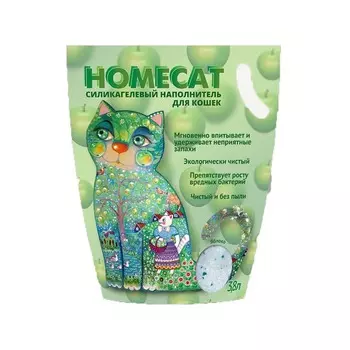 Homecat Яблоко cиликагелевый впитывающий наполнитель с ароматом яблока - 3,8 л эконом Китай 1 уп. х 1 шт. х 1.8 кг