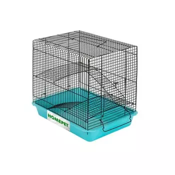 Homepet клетка для грызунов, двухэтажная, бирюзовая 33х24х28 см Россия 1 уп. х 1 шт. х 1.375 кг