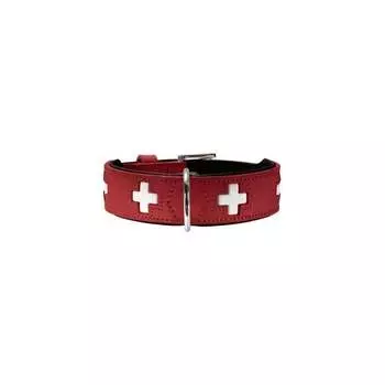 Hunter ошейник для собак Swiss 65 (51-58,5 см) кожа красный/черный супер премиум Германия 1 уп. х 1 шт. х 0.16 кг