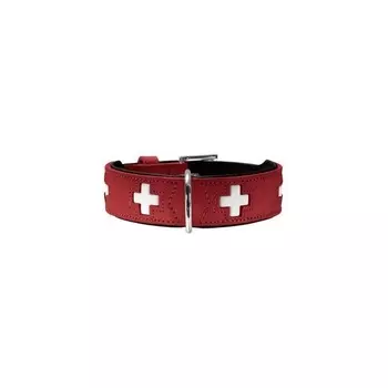 Hunter ошейник для собак Swiss 75 (61-68,5 см) кожа красный/черный супер премиум Германия 1 уп. х 1 шт. х 0.175 кг