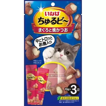 Inaba Ciao Churu Bee лакомство запеченные трубочки для взрослых кошек, с тунцом Магуро и запеченным тунцом Кацуо - 10 г х 3 шт супер премиум для взрослых с тунцом Китай 1 уп. х 1 шт. х 0.03 кг